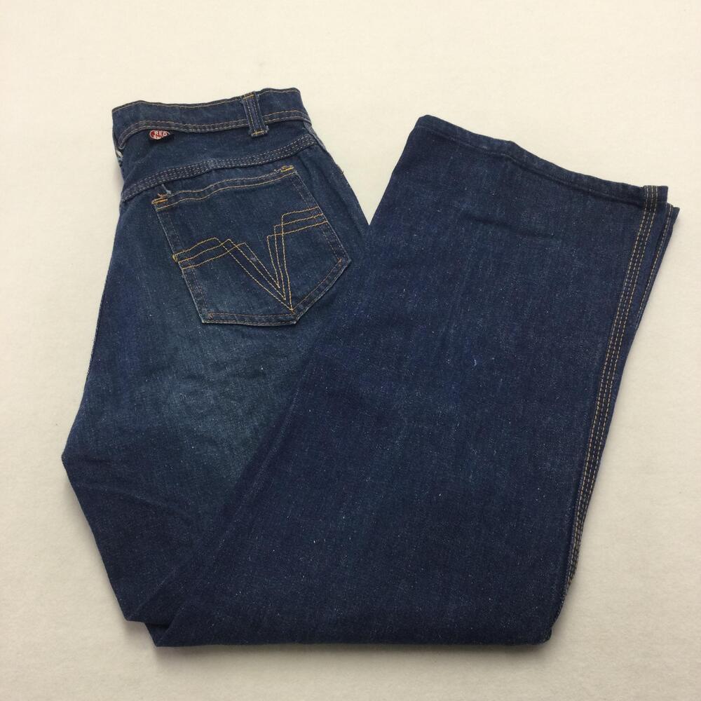 Red Snap Jeans Mens 32x28 Blue Medium Wash Relaxed Wide Leg Denim Zip Fly